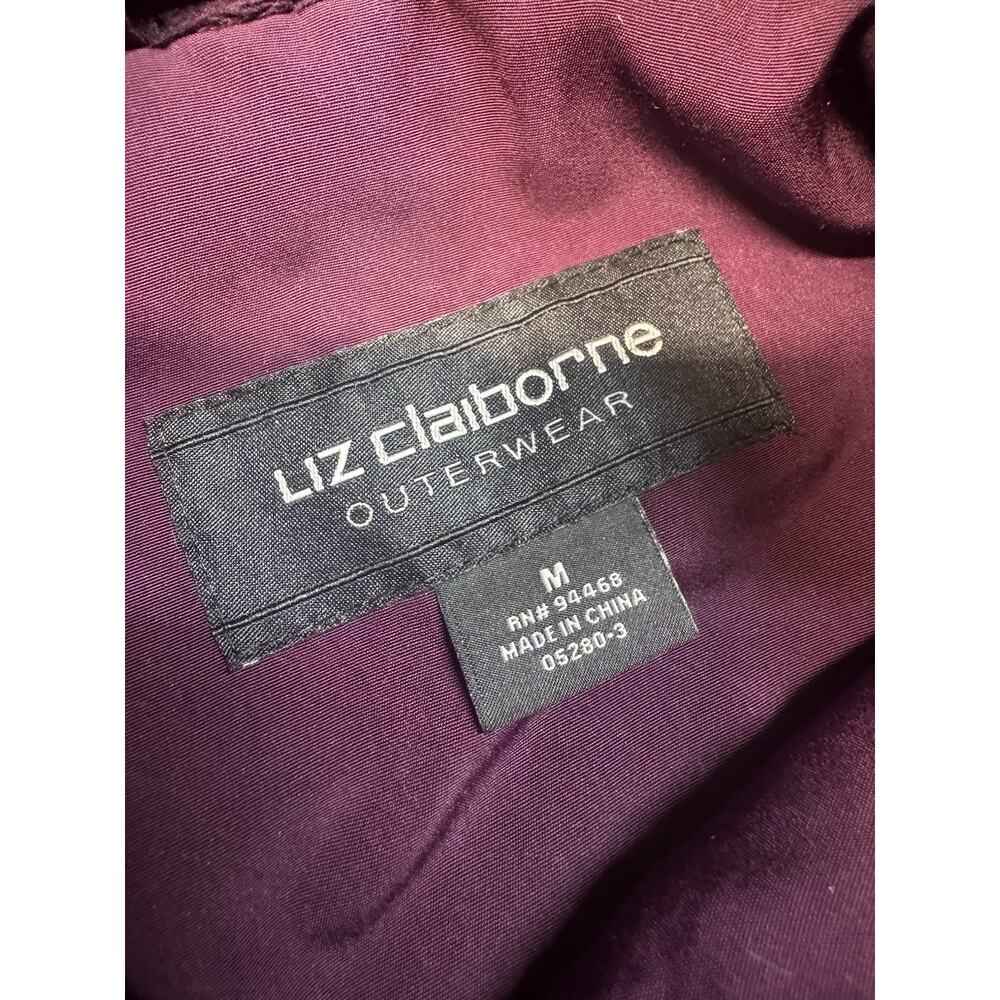 Liz Claiborne Women’s Purple Hooded Quilted Mid-Length Jacket Zip/Snap M - Picture 11 of 11